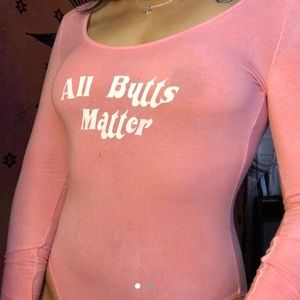 Pink “All butts matter” long sleeve bodysuit